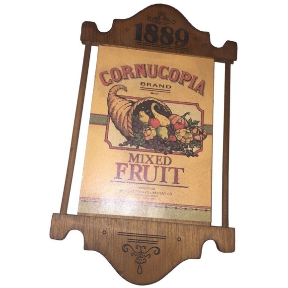 Cornucopia Brand Mixed Fruit Vintage Advertising Wooden Wall Decor - Picture 1 of 7